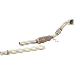 Friedrich Motorsport 76mm Downpipe med 200-cellers HJS Sportskat. Rostfritt Stål